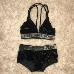 VS PINK Velvet Bralette & Boyshort **SET**